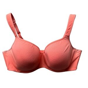 Cacique Women's Full Coverage Underwire T-Shirt Bra 42D Coral Orange Supportive